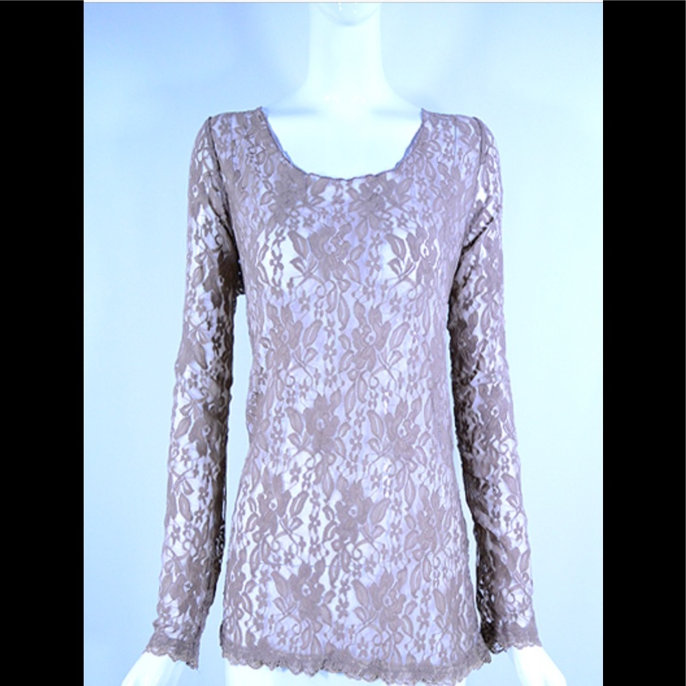 Lady Noiz Mocha Lace Top